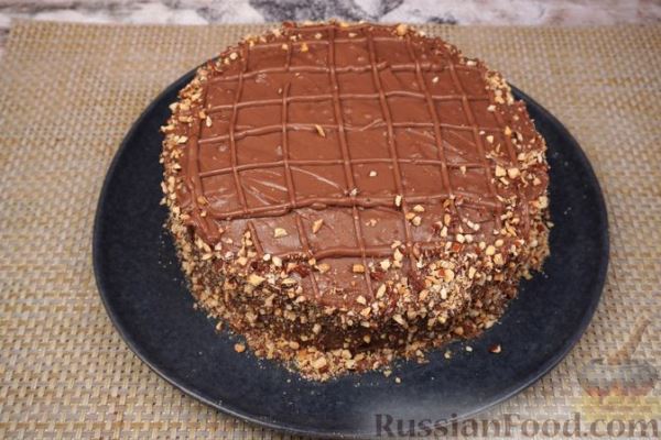 Шоколадный торт с кремом из сметаны и сгущёнки